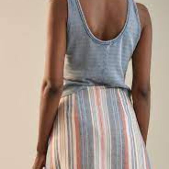 Anthropologie Porridge Striped Wrap Mini Skirt (size L) - Picture 2 of 6